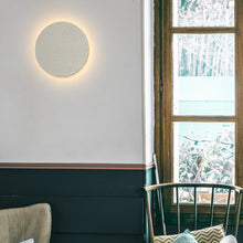 Load image into Gallery viewer, Stone Textured Round Handmade White High Quality Home Decor Convenient Hook Wall Sconce Go Wire-Free Battery Background Light