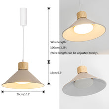 Load image into Gallery viewer, Dimmable Remote Control Wide Range Lighting Wood Khaki Metal Shade Vintage Track Light
