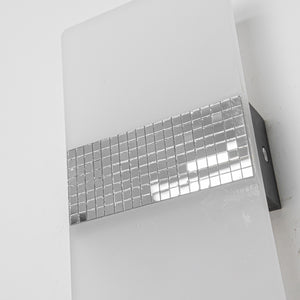 White Acrylic with Mosaic Mirror Sticker Handmade Corded Wall Sconce Modern Design For Bedside Store Office