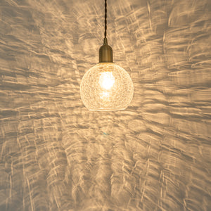 Track Mount Lighting Realistic Cracked Glass Lampshade Brass Base Pendant Kitchen Island Light