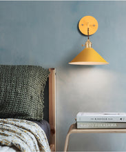 Load image into Gallery viewer, Rechargeable Smart LED Bulbs With Remote Cordless Yellow Or Green Metal Shade Modern Design Wall Sconces