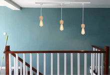 Load image into Gallery viewer, E26 Wooden Base Track Lighting Retro Design for Kitchen Loft Dining Room Store