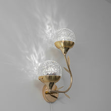 Load image into Gallery viewer, Yequandec Touch Switch Hook Type Dimmable USB Cable Double Wall Sconce Flow Rotating Light Luxury Design Brass Crystal Lampshade