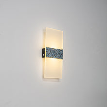 Load image into Gallery viewer, Blue Glitter Diamond Glass Battery Touch 5W LED Simple Luxury Wall Lamp For Bedsides Home Office