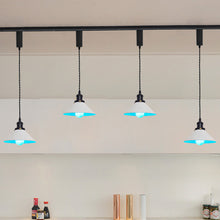 Load image into Gallery viewer, Remote Control RGB LED White Track Pendant Light Black E26 Base Adjustable Fixture Vintage Style