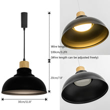 Load image into Gallery viewer, Dimmable Remote Control Wide Range Lighting Wood Black Metal Shade Retro Track Light