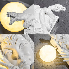 Load image into Gallery viewer, Medusa Bookshelf Lamp USB Cable Greek Gorgon Serpent Monster Decorative Lighting Vintage Design