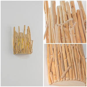 Branch Wooden Handmade Light Home Decor Convenient Hook Wall Sconce Battery Remote Background Dimmable Light