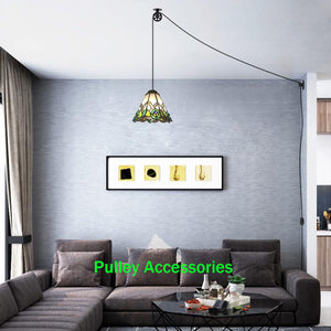 Plug in Pendant Light with Pulley Accessories and Ceiling Mount-Bracket for Bedroom Hallway Kitchen