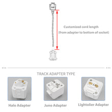 Load image into Gallery viewer, One Track Light Fixture Mini E26 Base Customized Length Hanging Lamp Sloped Position Roof