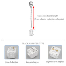 Load image into Gallery viewer, 3-Pack Track Light Fixture Mini E26 Base Customized Length Hanging Lamp Sloped Position Roof