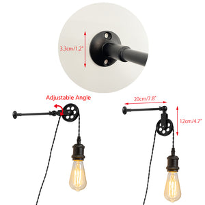9.8Ft Corded Adjusted Freely Dimmable Wall Sconce Retro Design For Narrow Wood Kitchen Stairs