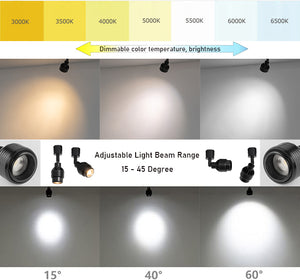 Track Lamp Remote Dimmable Spotlight Adjustable Focus Lighting For Oil Painting Rental House