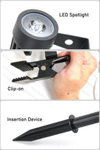 Load image into Gallery viewer, Three Ways Use Clip Floor Landscape Spot Lamp Waterproof Solar Lamp for Garden Gate Fence