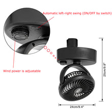 Load image into Gallery viewer, 3 Pcs Track Mounted Adjustable Wind Speed Pink/Black Fan Adjustable Angle Simple Design For Plants