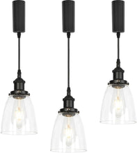 Load image into Gallery viewer, Track Light Cone Clear Glass Lampshade E26 Socket Vintage Design Track Mount Pendant Lighting