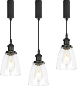 Track Light Cone Clear Glass Lampshade E26 Socket Vintage Design Track Mount Pendant Lighting