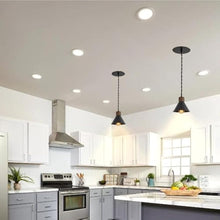 Load image into Gallery viewer, Black Metal Walnut Base Recessed Light Conversion Kit for E26 Recessed Mount Cans Pendant Light