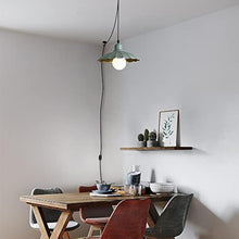 Load image into Gallery viewer, Green Modern Hanging Light Fixture, Plug in Cord and On/Off Dimmer Switch, Iron Umbrella-shaped