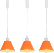 Load image into Gallery viewer, Modern Track Lamp Orange Lampshade White Base Adjusted Cord Track Pendant Light Kitchen Lamp