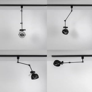 Track Ceiling Fan Easy To Install Adjustable Angle Simple Vintage Design Total Height 23.2" For Home