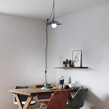 Load image into Gallery viewer, Blue Modern Hanging Light Fixture, Plug in Cord and On/Off Dimmer Switch, Iron Umbrella-shaped