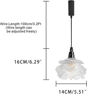 Flowers Shade Glass Track Light E12 Base 3.2Ft Adjusted Modern Track Lamp For Kitchen Stairs