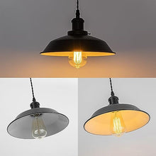 Load image into Gallery viewer, Black E26 Base Metal Shade Wired Pendant Light Plug in 15 Or 19.6 Ft Dimmer Switch Cable