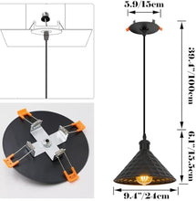 Load image into Gallery viewer, Vintage Can Lights Custom Wire Length Recessed Lighting Outlet Adapter, Farmhouse Pendant Lighting