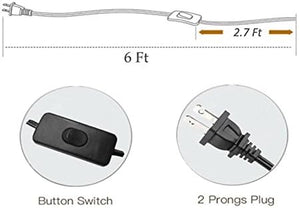 Wall lamp E26 1-Light Plug-in Bulb not Included Wall Sconce Glass Shade 6 Foot Black Cord