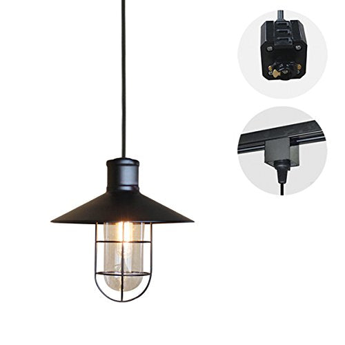 Track Light Pendants Antique Retro Design Iron Cage Shade Mini Pendant Fixture