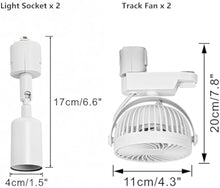 Load image into Gallery viewer, 2 Track Lights with Full Spectrum Bulbs, 2 Track Mini Fans Easy Install White Plant Growing Kit