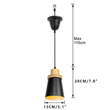 Load image into Gallery viewer, E26 Connection Ceiling Spotlight Remodel Log Base Metal Black Shade Retro Hanging Light Convert Kit