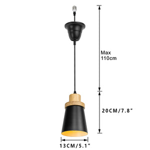 E26 Connection Ceiling Spotlight Remodel Log Base Metal Black Shade Retro Hanging Light Convert Kit