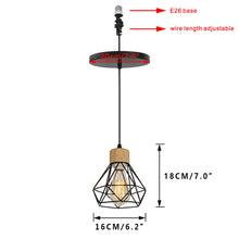 Load image into Gallery viewer, E26 Connection Ceiling Spotlight Remodel Wood Base Hollow Shade Modern Hanging Light Convert Kit