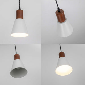 Sloped Position Track Light E26 Walnut Base Metal Shade Adjusted Retro Hanging Lamp Inclined Roof