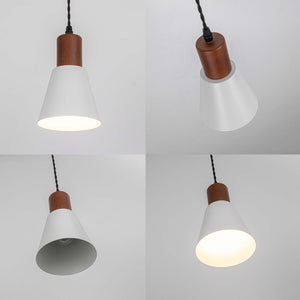 E26 Connection Ceiling Spotlight Remodel Walnut Base Metal Shade Retro Hanging Light Convert Kit