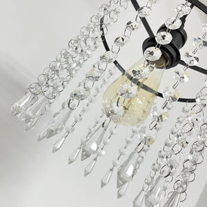 Crystal Metal Swag Plug-in Dimmable Pendant Light For Home Loft Modern Design