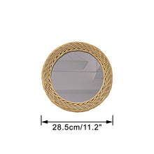 Load image into Gallery viewer, High-Quality Handmade Rattan Decorative Lamp With Mirror Convenient Hook Vintage Wall Sconce Remote Battery Run