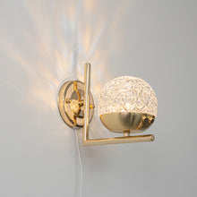 Load image into Gallery viewer, Yequandec 5W Touch Switch Hook Type Dimmable Wall Sconce Flow Rotating Light Modern Design Brass Crystal Lampshade