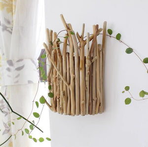 Branch Wooden Handmade Light Home Decor Convenient Hook Wall Sconce Battery Remote Background Dimmable Light