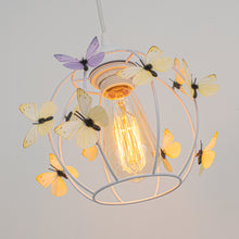 Load image into Gallery viewer, Adjusted Corded Track Light E26 Base White Hollow Shade With 3D Simulated Butterflies Modern Design