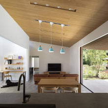 Load image into Gallery viewer, Sloped Position Track Light E26 Base Blue Shade Modern Adjusted or Fixed Hanging Lamp Inclined Roof