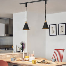Load image into Gallery viewer, Remote Control RGB LED Black Track Pendant Light Brown Bronze E26 Base Adjusted Fixture Vintage Design