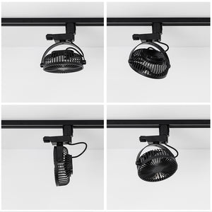 Track Ceiling Black Fan Remote Control Easy To Install Adjustable Angle Simple Design For Air Circulation