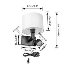 Load image into Gallery viewer, Dimming Timing 2-Light Plug in Cord/Battery Run Wall Bracket Light Adjusted Angle No Drilling Required Fixed Vintage Design
