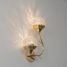 Load image into Gallery viewer, Yequandec Touch Switch Hook Type Dimmable USB Cable Double Wall Sconce Flow Rotating Light Luxury Design Brass Crystal Lampshade