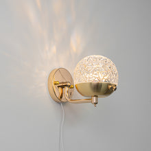 Load image into Gallery viewer, Yequandec 5W Touch Switch Hook Type Wall Sconce Flow Rotating Light Modern Design Brass Crystal Lampshade