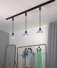 Load image into Gallery viewer, Remote Control RGB LED White Track Pendant Light Black E26 Base Adjustable Fixture Vintage Style