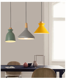 Track Light Pendant 3-Lights Set Modern Style Macaron Color Shade Decor Lamp